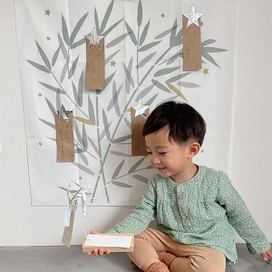 kukka ja puu 七夕 タペストリー 笹 タペストリー壁掛け 70×70cm／クッカヤプー