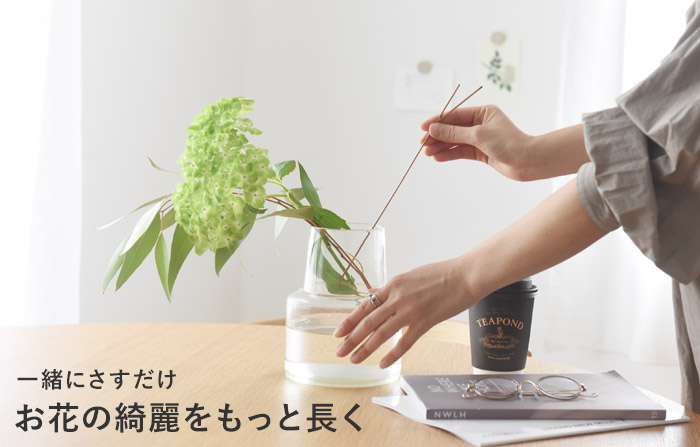 切り花を長くきれいに保つことができる 銅のフラワーライフスティック