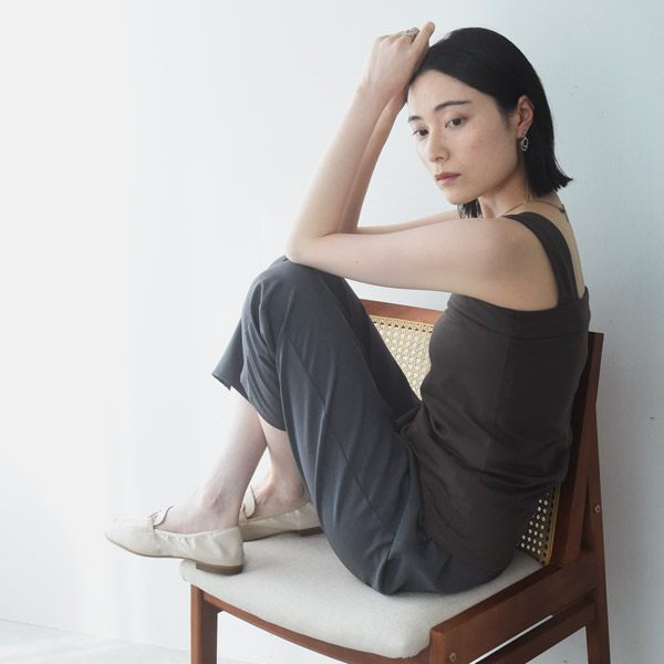 【滑らかコットン素材】チラ見えを防ぐ スクエア タンクトップ／カウリーナ kauliina