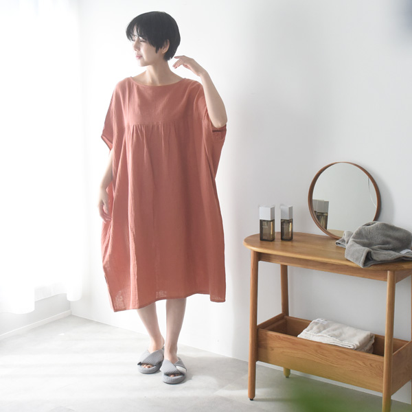 bon moment 湯上りガーゼワンピース ルームワンピース／ボンモマン 母の日 ギフト