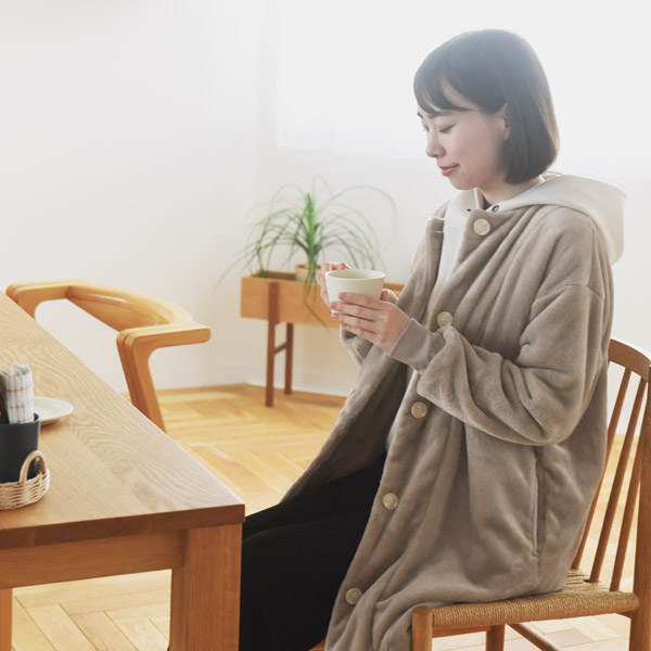 bon moment 軽くてあったかい 着る毛布 ルームウェア マイクロファイバー／ボンモマン