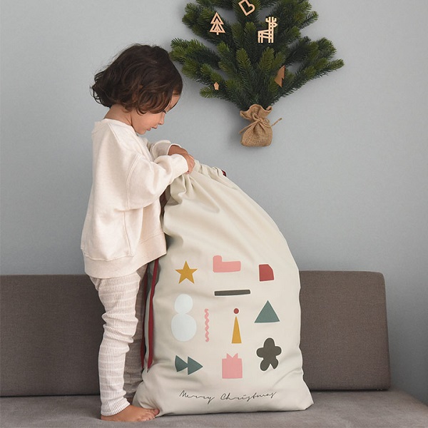 クリスマス kukka ja puu サンタ袋のような クリスマス ラッピング袋 特大・大サイズ・靴下／クッカヤプー