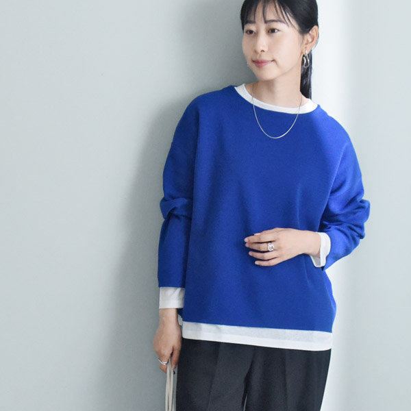 【選べる2タイプ】重ね着に便利な シアー切替えカットソー 裾ラウンドブラウス／kauliina カウリーナ【送料無料】