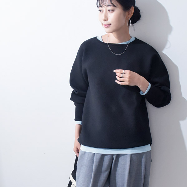 【選べる2タイプ】重ね着に便利な シアー切替えカットソー 裾ラウンドブラウス／kauliina カウリーナ【送料無料】