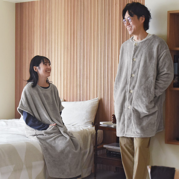 bon moment 軽くてあったかい 着る毛布 ルームウェア マイクロファイバー／ボンモマン