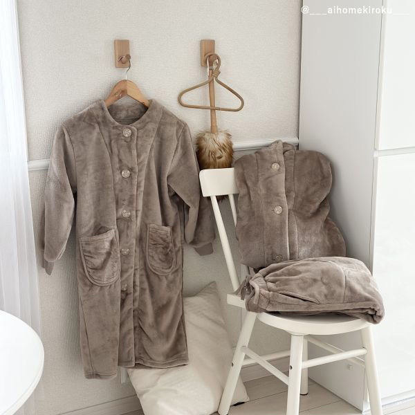 bon moment 軽くてあったかい 着る毛布 ルームウェア マイクロファイバー キッズサイズ／ボンモマン