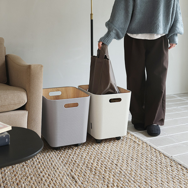 bon moment 荷物の一時置きに キャスター付き収納 ワイドタイプ／ボンモマン【予約商品】