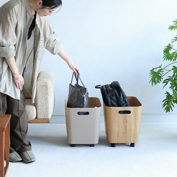 【一部予約商品】bon moment 荷物の一時置きに キャスター付き収納 ワイドタイプ／ボンモマン