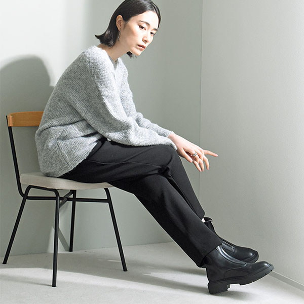 リラックス気分で穿ける あったか裏ベロア テーパード ストレッチパンツ／kauliina カウリーナ【送料無料】