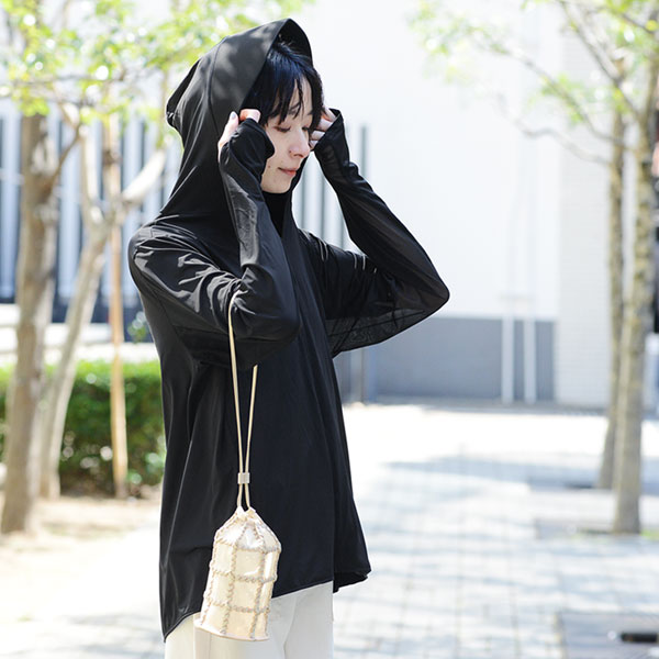 bon moment 1枚着るだけでUVケア メントール加工 ひんやり 接触冷感 UVカットパーカー ユニセックス UPF50＋ UVカット率99％／ボンモマン 母の日【送料無料】