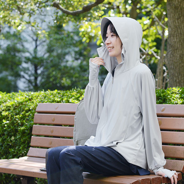 bon moment 1枚着るだけでUVケア メントール加工 ひんやり 接触冷感 UVカットパーカー ユニセックス UPF50＋ UVカット率99％／ボンモマン 母の日【送料無料】