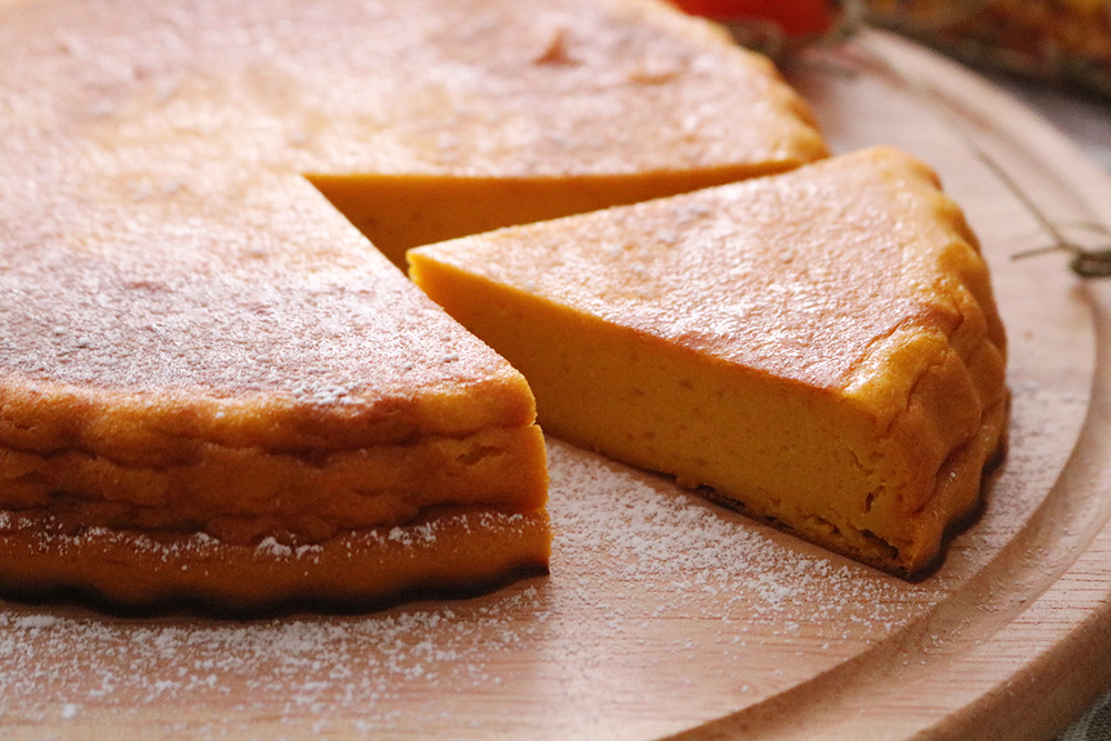 ハロウィンに作ろう！かぼちゃたっぷりベイクドチーズケーキ