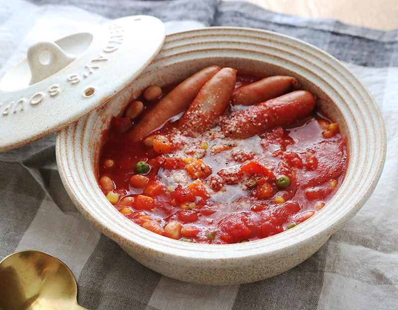 手軽に美味しく野菜補給！～冷凍野菜＆レンジで作る「ミネストローネ」