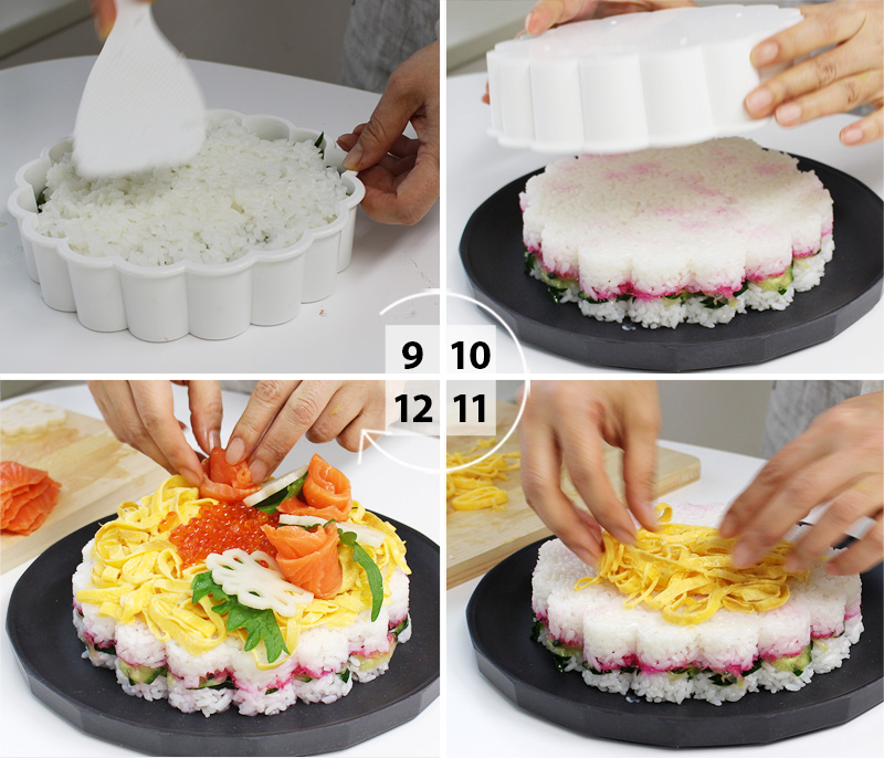 マイパーラーを使えば簡単！ひな祭りのお祝いに「お花の形のお寿司ケーキ」