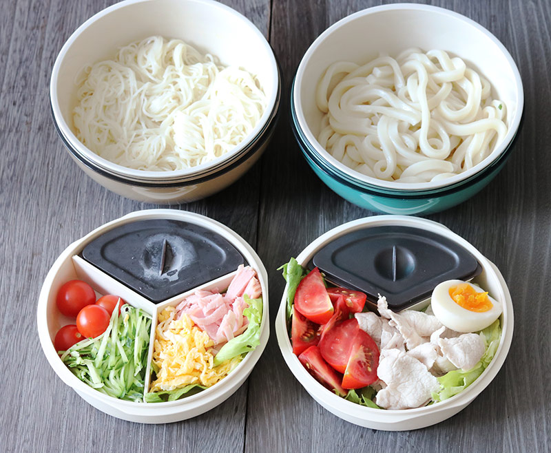 これからの新しいランチスタイル、麺専用ランチボウルで「のせるだけ丼」「たっぷりサラダ」弁当