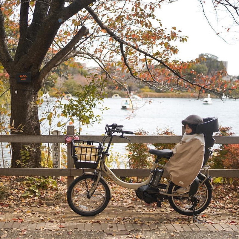 冬の自転車が楽しくなる♪子ども達を風から守るクッカヤプー「自転車ブランケット」インスタグラマーさんから届いた使用レポ