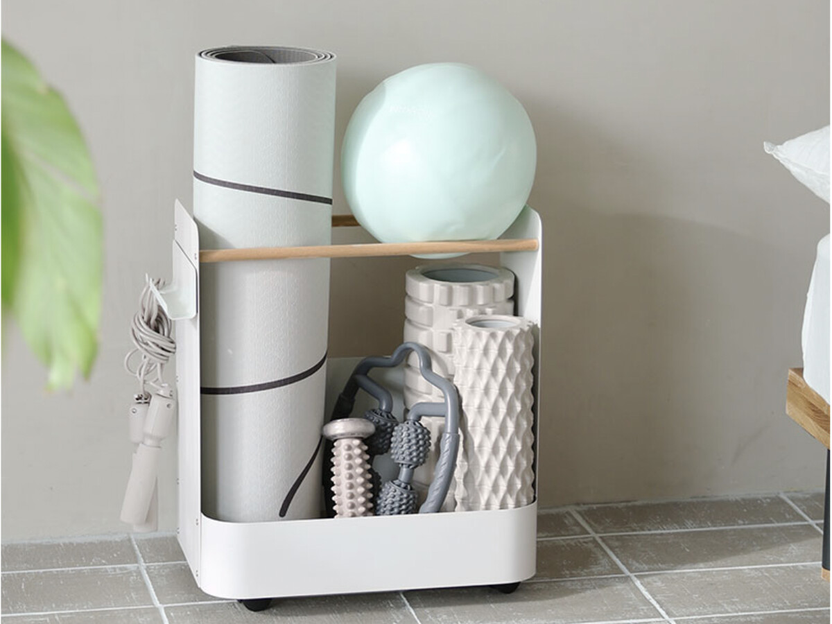 「やるぞ！」と思ったらすぐ取れるフィットネス収納。スタッフが実際に使ってみました